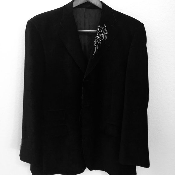 MEN'S  BLACK 3 BUTTON SPORT JACKET/BLAZER/ SPORT COAT - Picture 2 of 8